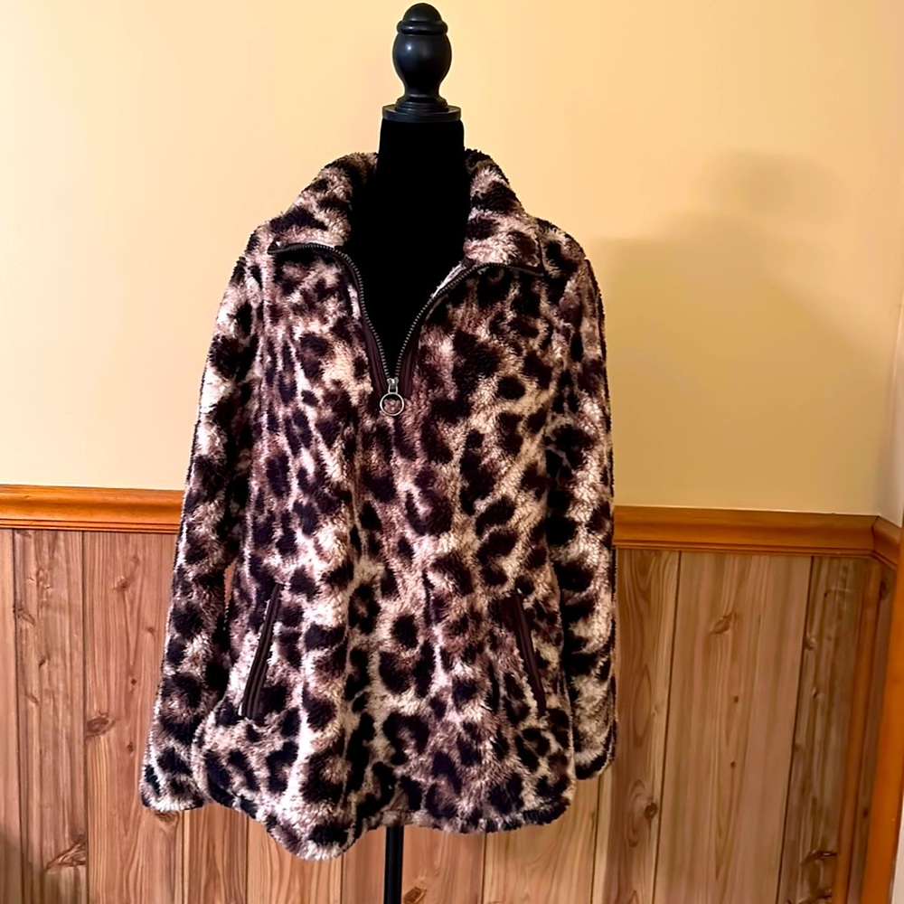 Leopard print Sherpa jacket XL
